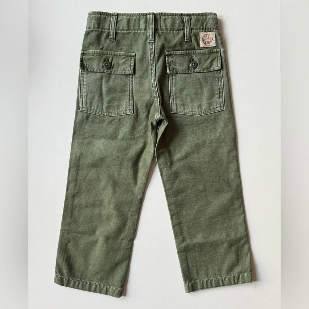 Ralph Lauren Girls Embroidered Cotton Satin Carpenter Pant - Size 3